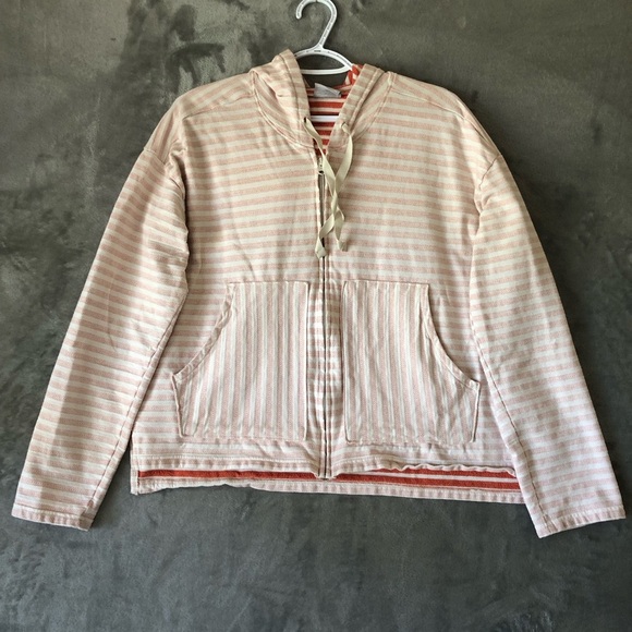 Columbia Women Zipper Sweater Size XL Hoodie Stripes Athleisure Washed Out - Picture 1 of 13